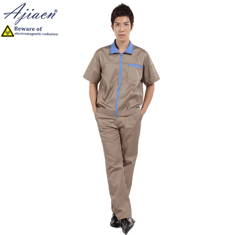 Genuine anti-radiation short sleeved work clothes suits Electromagnetic radiation shielding electrician summer clothing