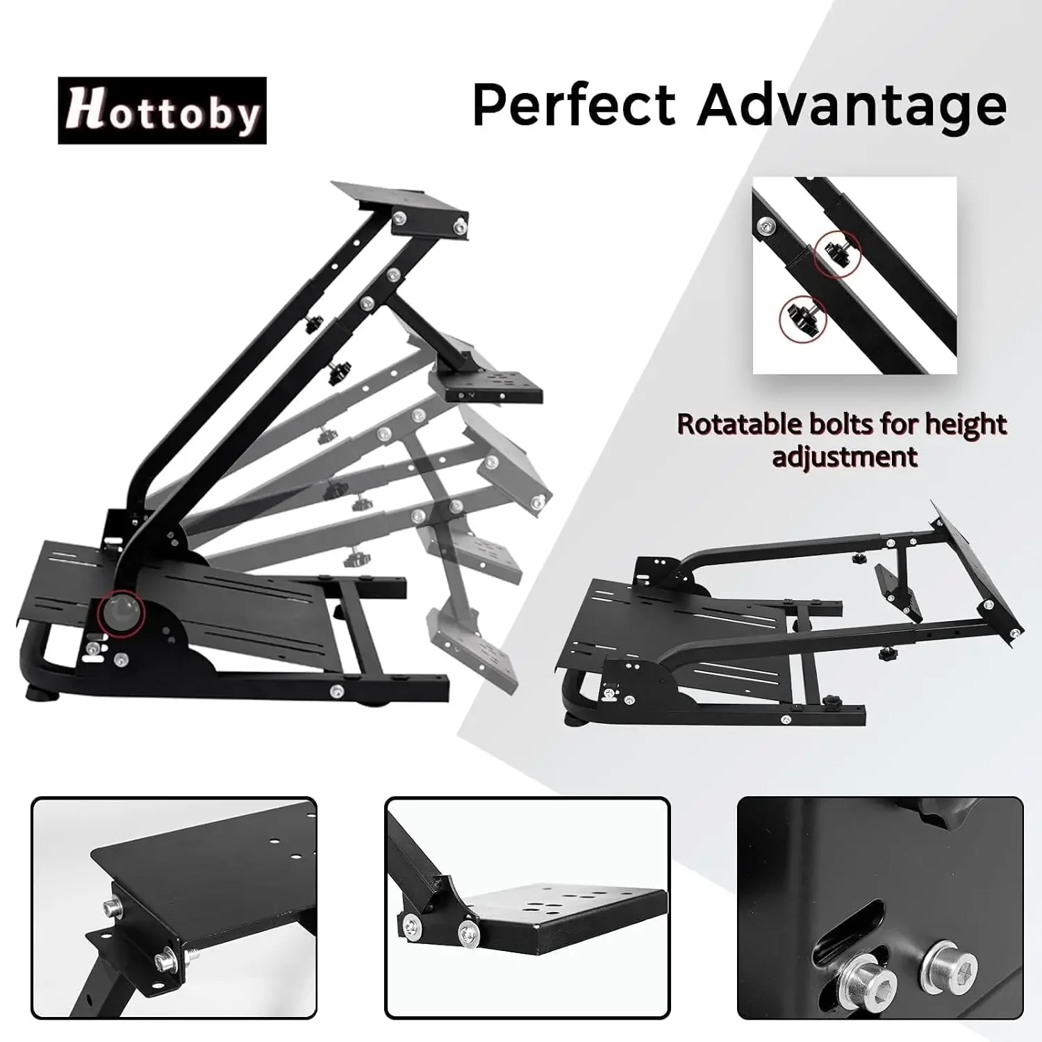 Foldable & Multi-level Adjustable Racing Simulator Cockpit Steering Wheel Stand Fit For Logitech G25 G27 G29 G920 G923