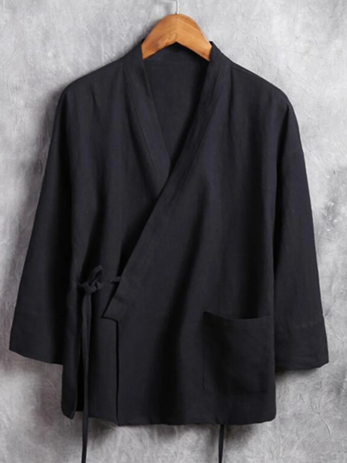 

Loose Fit Long Sve Men's irt Oversized Comfortable Sle Pure Color Casual Faion Autumn Wear for Middle-Aged Men