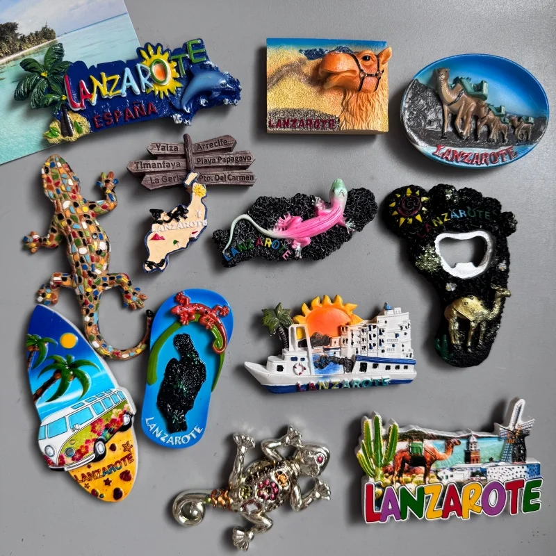 Spanish Refrigerator Magnets Lanzarote Travel Souvenir Fridge Sticker Spain Tourist Collection Home Decoration Hand Gift