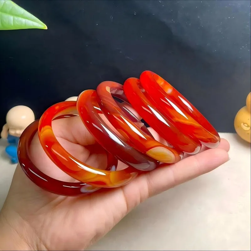 and red agate with twisted thread pattern, bracelet, jade bangle 6