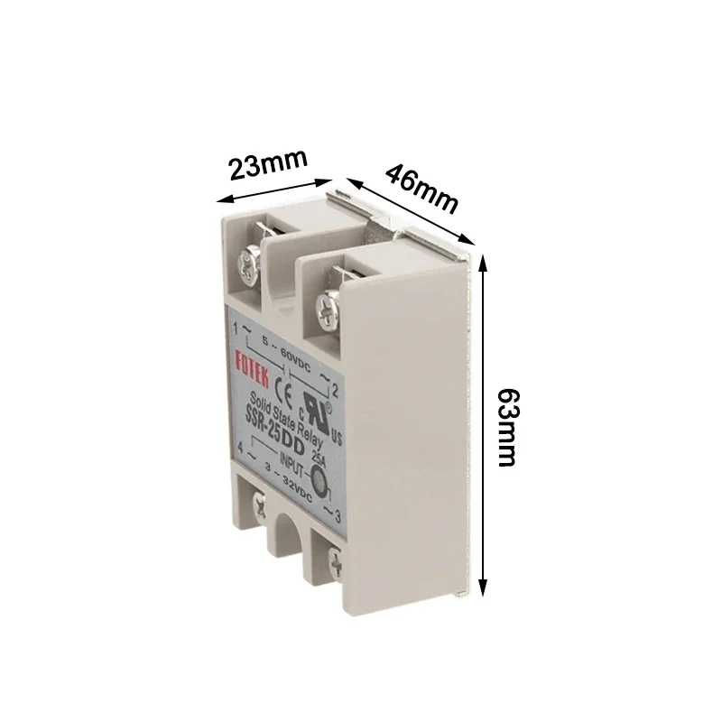 SSR -10DD 25DD 40DD DC Control DC SSR White Shell Single Phase Solid State Relay 5~60VDC TO 3~32VDC