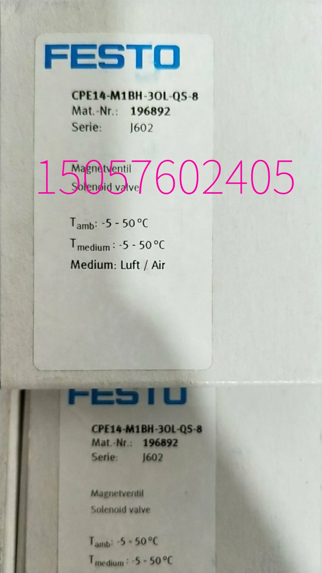 

Festo FESTO CPE14-M1BH-3OL-QS-8 196892 Solenoid Valve Brand New And Original