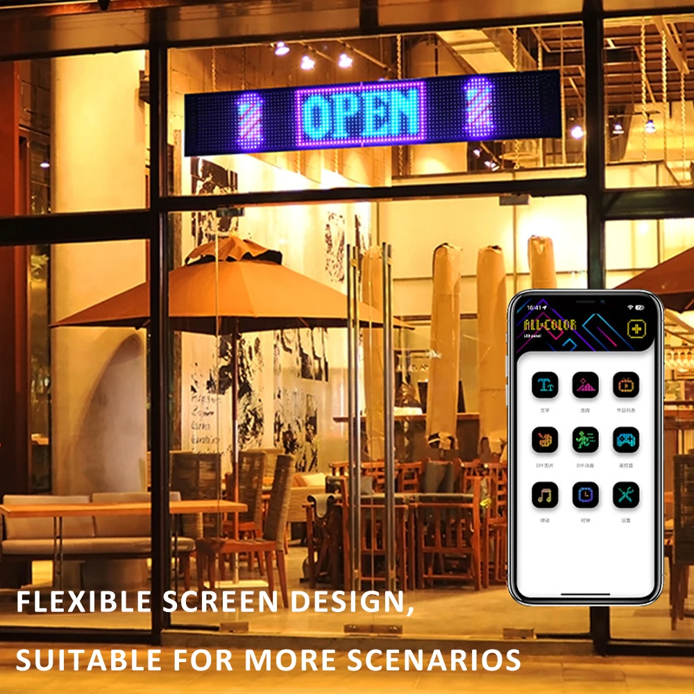 Usb 5v led tela flexível matriz pixel painel de exibição inteligente bluetooth app controle rgb padrão graffiti texto festa exibição carro