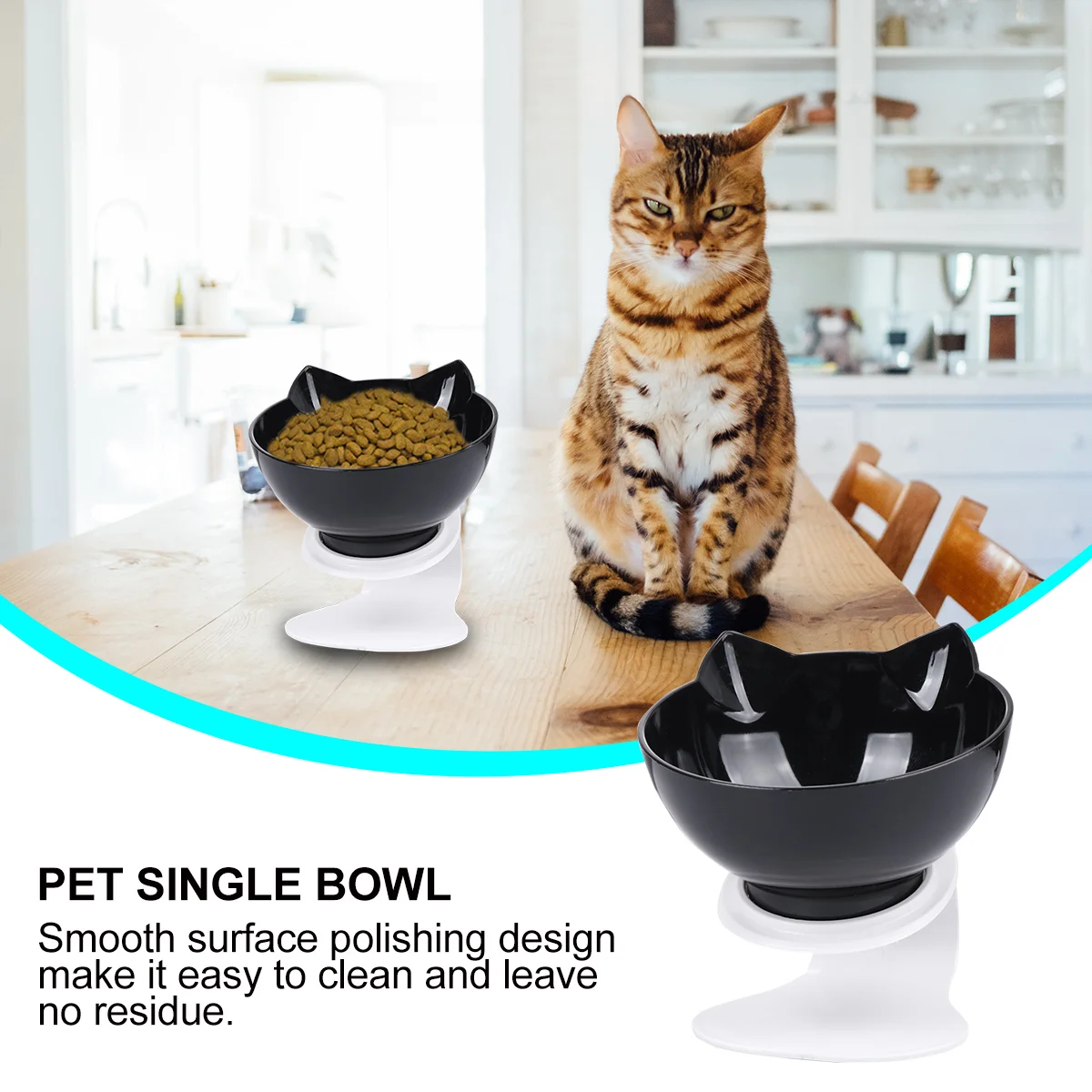 

1Pcs Cat Feeder Plastic Neck Guard Tilted Food Bowl Anti Slip Stable Durable Pet Supplies Bowl Neck Guard Feeder