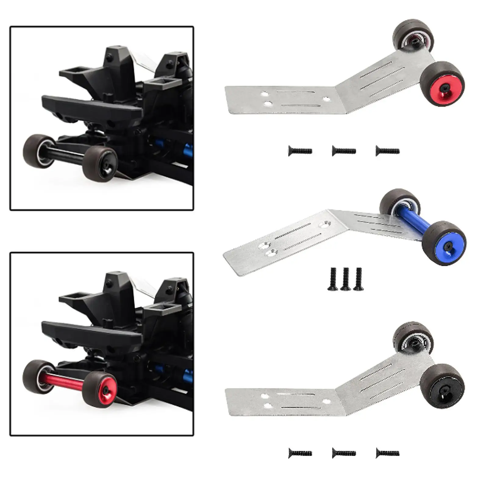 RC Wheelie Bar Aluminum Alloy Easy to Install Part Heads up Wheel Upgrades for 1/10 Scale Crawler Parts Vehicles DIY Accessory