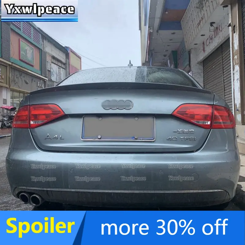 

For Audi A4 B8 Spoiler 2009 2010 2011 2012 13 14 15 2016 ABS Plastic Unpainted Color Trunk Tail Wing Decoration Car Accessories