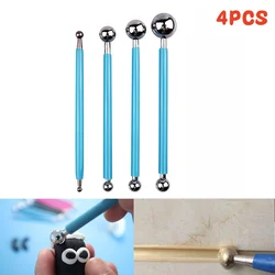 4Pcs Dotting Tools Ball Stylus 8 Sizes DIY Stainless Steel Polymer Clay Kits Tile Grout Floor Pressure Seam Stick Caulking Tool