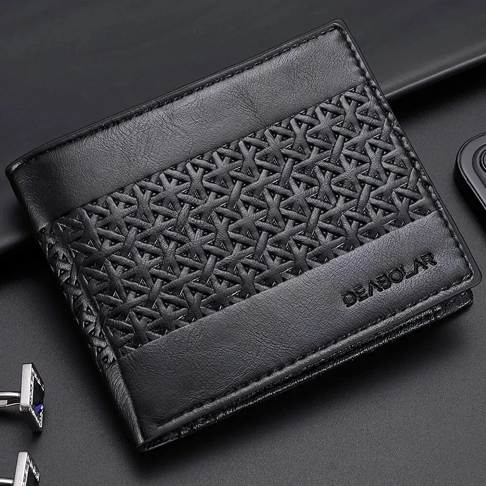 Men's Wallet Embossed Soft Leather PU Leather Multi-Card Credit Card Holder With Men's Short Coin Wallet