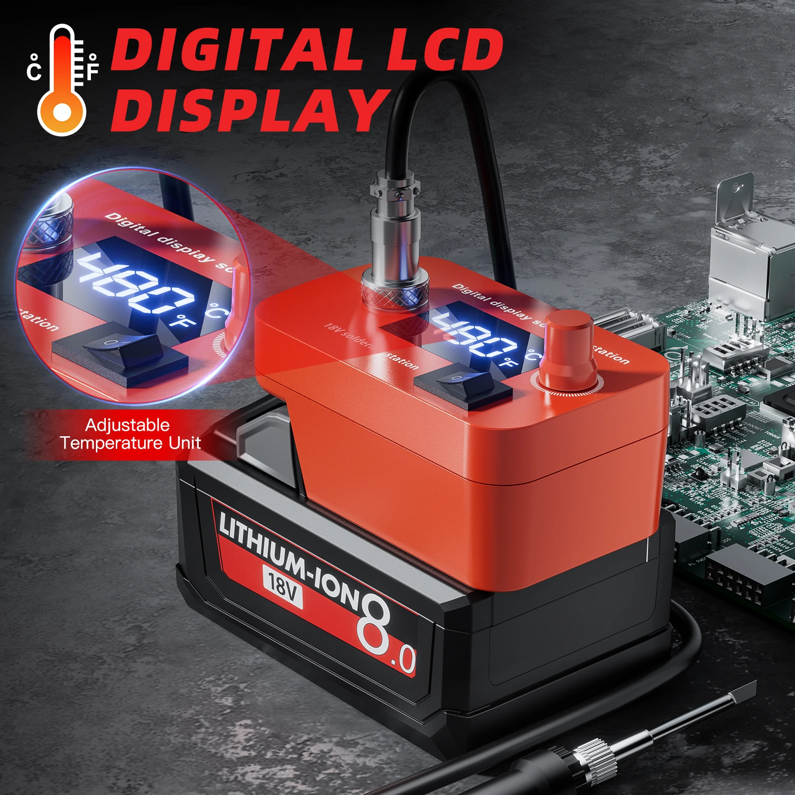 Cordless Electric Soldering Iron For Milwaukee M18 Battery Temperature Adjustable Welding Machine For Home DIY Repair Tool image 3