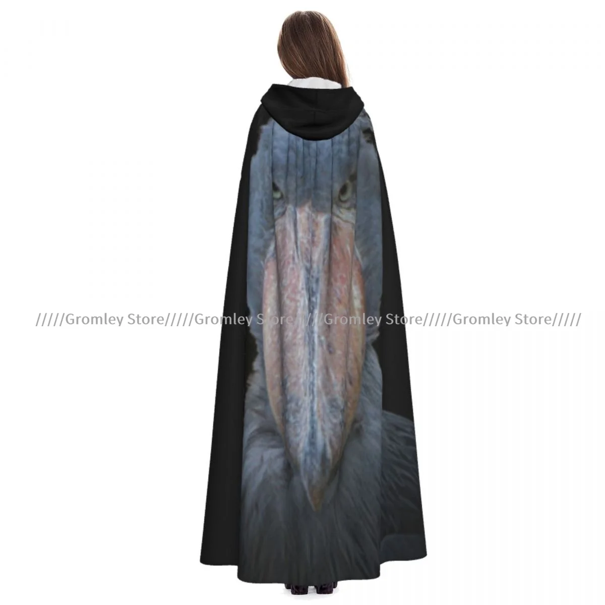 African Shoebill Witch Cloak Hooded Cosplay Costume Halloween Adult Long Party Cape