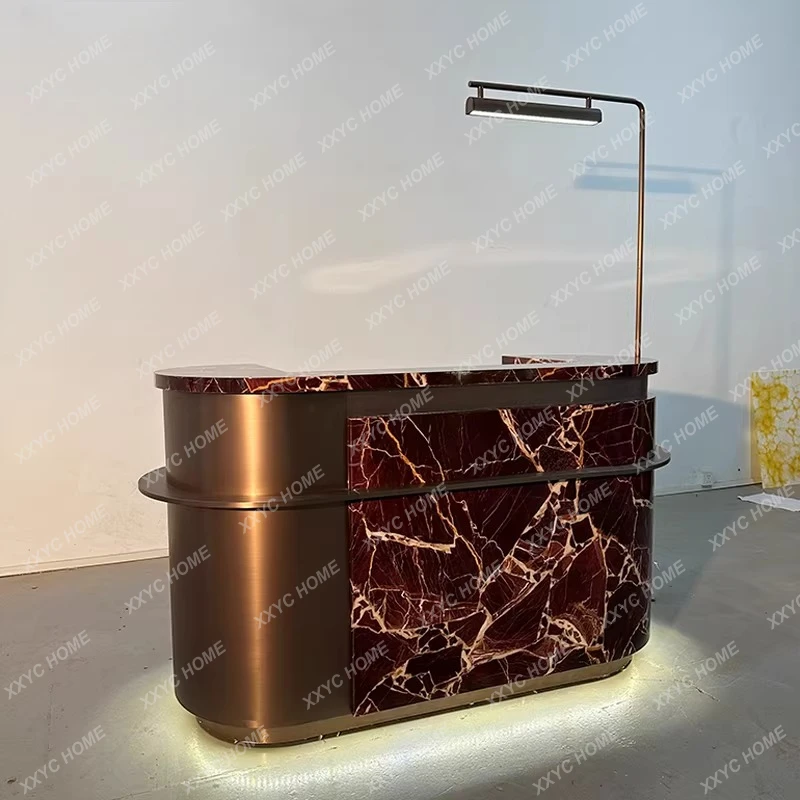 Reception Desk Company Front Desk Water Bar Counter Painted Irregular Simple Bar Counter