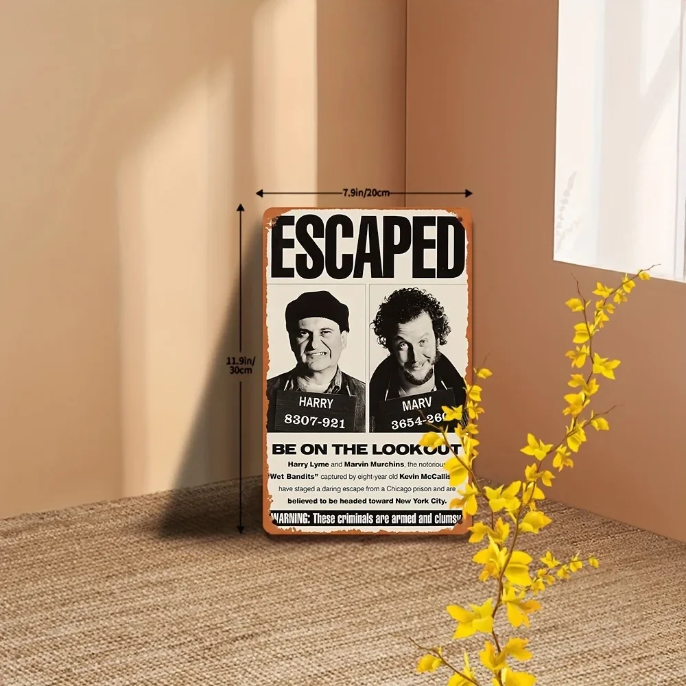 علامة Vintage Home Alone، قطعة واحدة من ملصق القصدير المعدني مقاس 8 × 12 بوصة - ديكور البار/المطعم #4