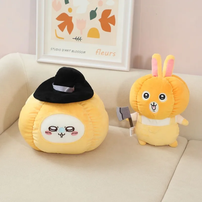 

Anime Chiikawa Momonga Cartoon Pumpkin Usagi Hachiware Plush Doll Cartoon Kawaii Cute Desktop Decorations 2025 Birthday Gift New