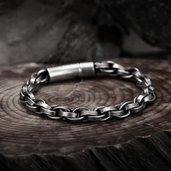 Men's Stainless Steel Trendy Bracelet Woven Hand Twisted Fried Dough Twists Chain Male hand Accessories Personalized Bangle Gift