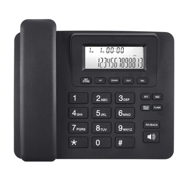 Corded Telephone Basic Desk Analog Landline Phone with LCD Display for Home