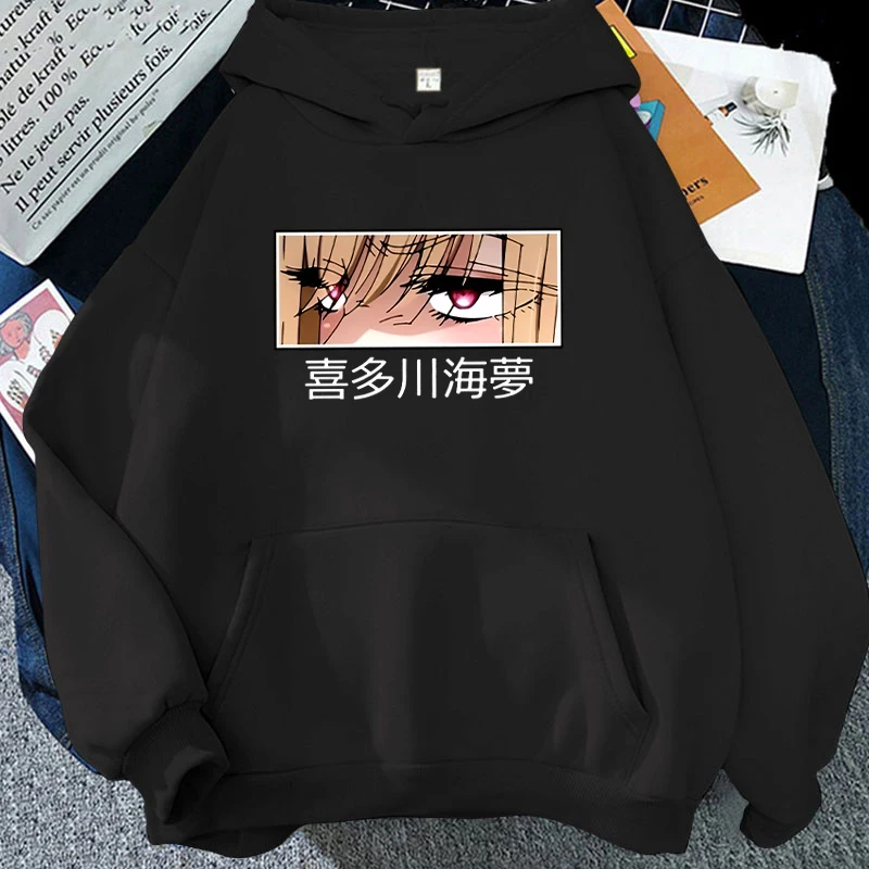 2023 neue Herbst Und Winter Mode Langarm Lustige Anime Kitagawa Marin Auge Gedruckt Hoodies Frauen Sweatshirt Casual