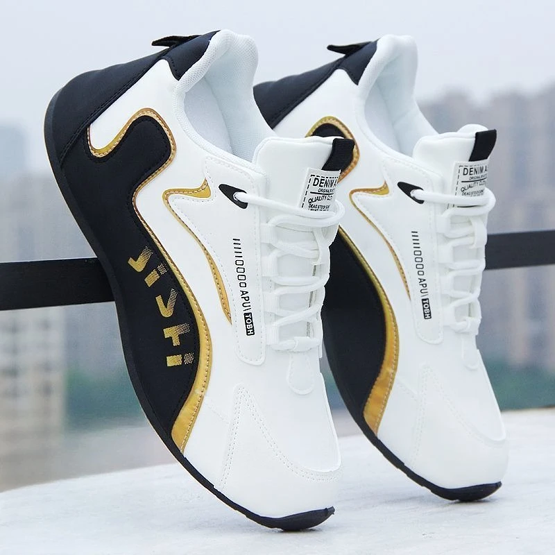 

Men's Waterproof Leather Sneakers 2025 Slip-Proof Travel Shoes w/Air Cushion, Fashion Casual Sport Footwear for Autumn