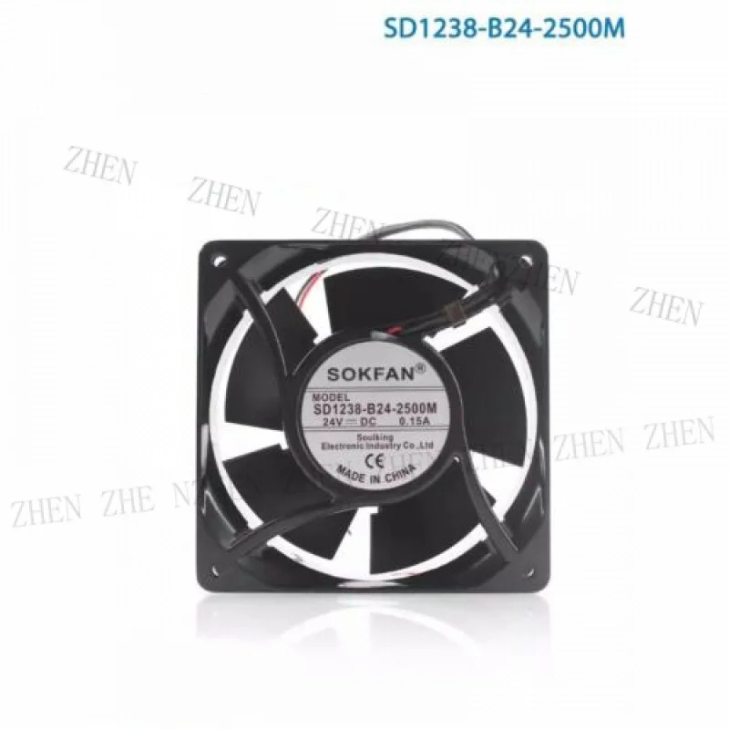 

Y FOR SOKFAN SD1238-B24-2500M 12038 DC24V 0.15A 2-wire Aluminum Frame Cooling Fan
