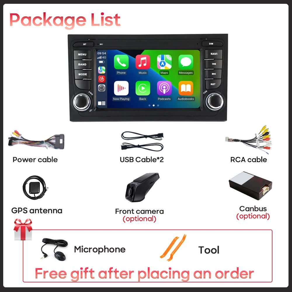 7 Zoll 8 Core Android für Audi A4 B8 2010-2015 s4 RS4 B6 Stereo Carplay Head Unit intelligentes System WiFi DSP Nr. 2din DVD