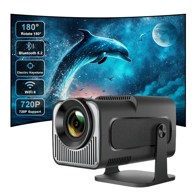 2024 hot selling HY320 mini projectors Full HD 1080P portable proyector 4K Dual WiFi smart android video home beamer HY300 pro