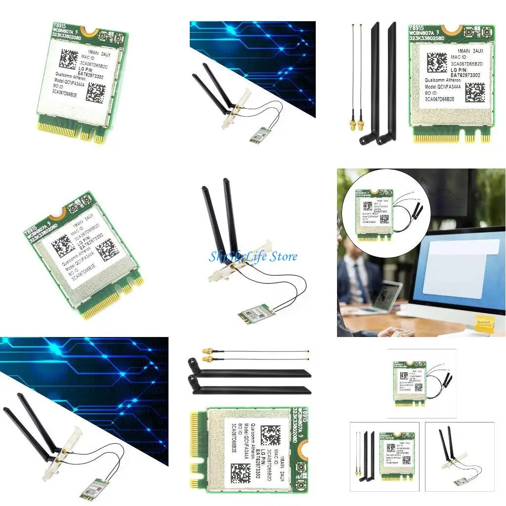 

E65E QCNFA344A Wireless Networks Card 2.4Ghz+5Ghz Bluetooth-compatible 4.1 NGFF