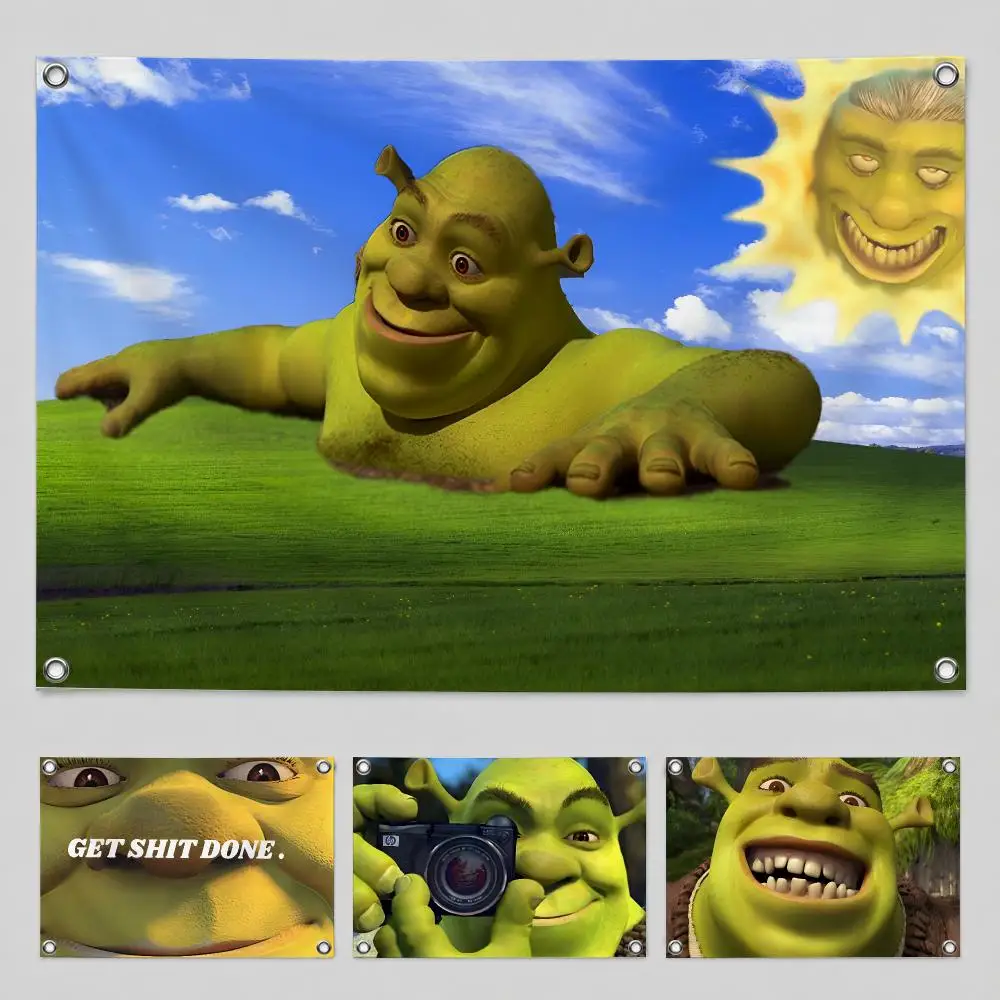 Kwaii Anime S-ShrekS Flags Suitable For Party Club Outdoor Interior Wall Decoration Banner Fans Gift