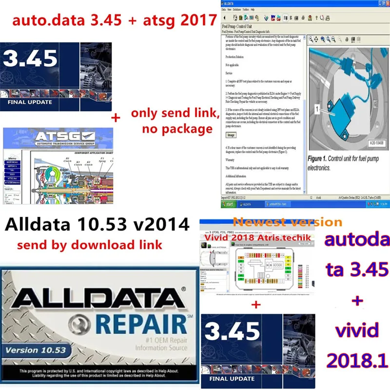 Hot Alldata 10.53 Software, Autodata 3.45, Vivo 2018, link de download, dados da oficina, ATSG, 2024