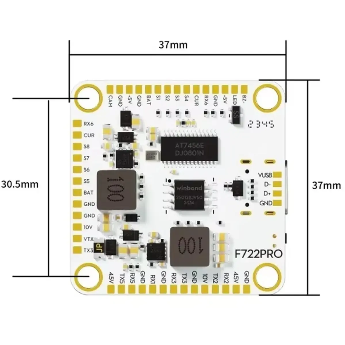 11·11COUPON F722 PRO 30x30 FC, F7 32Bit with 16MB , Plug & Play for RC FPV Racing Drone DIY Build Parts