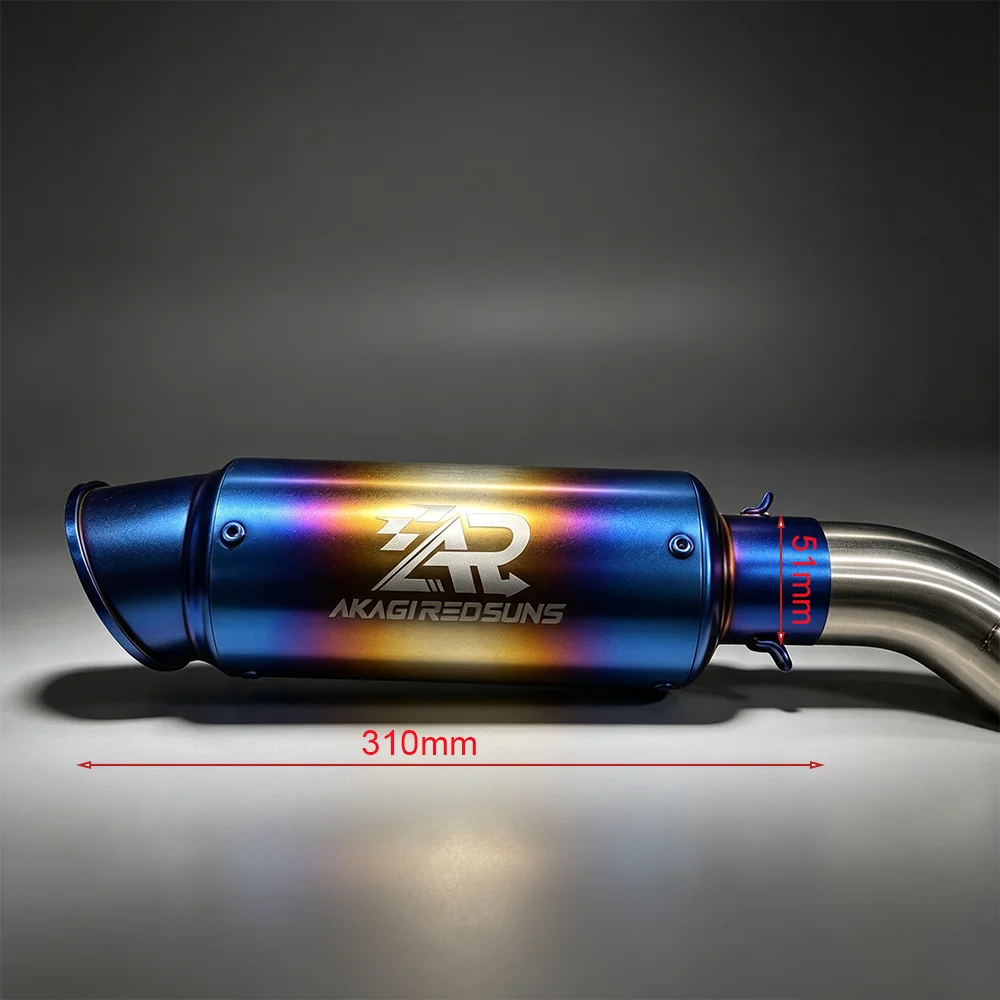 Motorcycle Modified Exhaust Middle Link Pipe 51MM Stainless Steel Fit KOVE Snipe 250RR Suzuki GSXR600 GSXR750 K11‑K15 Slip‑On