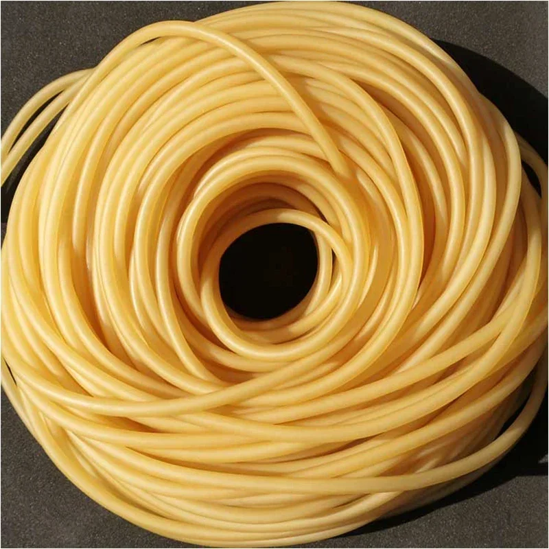 1/10/30M Nature Latex Rubber Hoses 1.6 ~ 9mm Beige Elastic Surgical Medical Tube Rubber Bands Yellow Slingshot Catapult