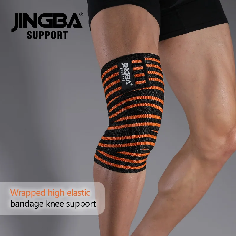 1 PC Knee Wraps Men Fitness Weight Lifting Elastic Bandage Compression Knee Support Sports Strap Knee Protector Bands Pad