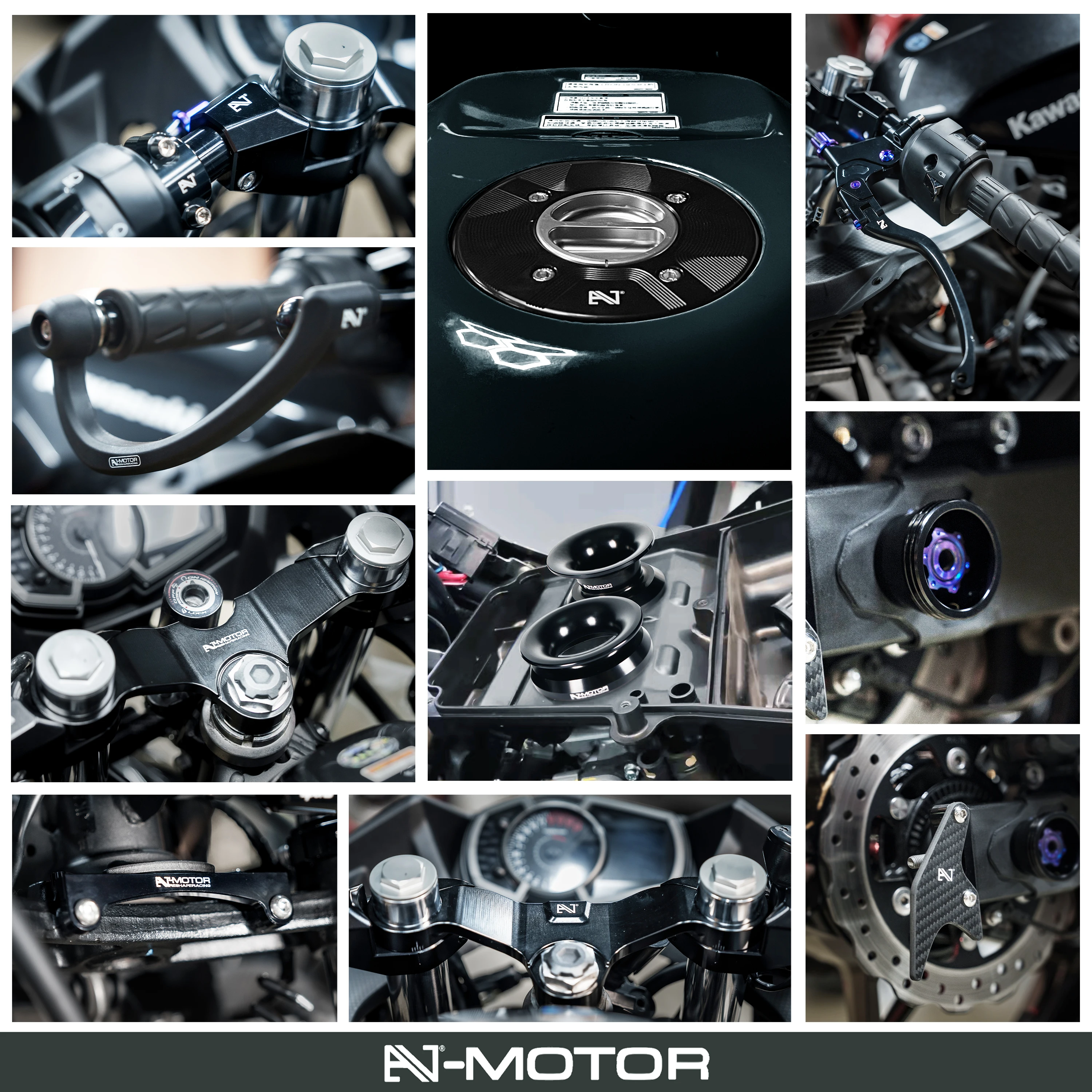 

Обновление гоночных деталей для Kawasaki Ninja 500, основная настройка с ЧПУ — защита рычага, подставка для колес, ползунки, крышка топливного бака