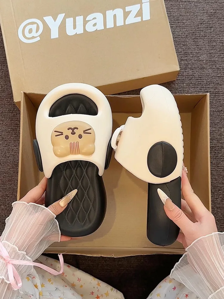 

Original EVA slippers 2026 women's novel cat slippers Pink Yellow platform slide comfortable Indoor Slides for Women Shoes