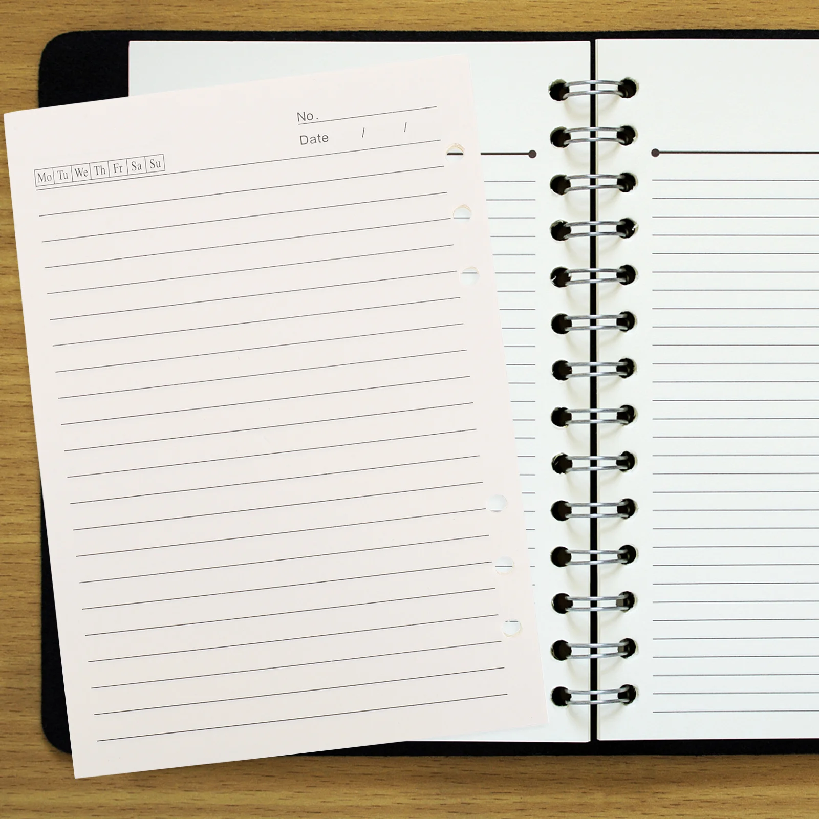 

5Pcs A5 6-Hole Loose-Leaf Refill Papers Not Easy to Tear Smooth for Writing Drawing Loose-Leaf Refill Paper