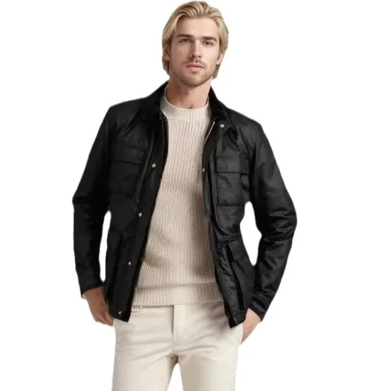 Haute Menswear British Fashion Men Spring and Autumn Versatile Boutique Zipper Jacket  Men Clothing Korean Fashion Trend