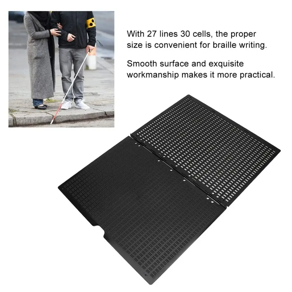 Thickened Board Braille Writing Board 27 Rows 30 Cells Thick Slate Braille Stylus Tactile Educational Stationery