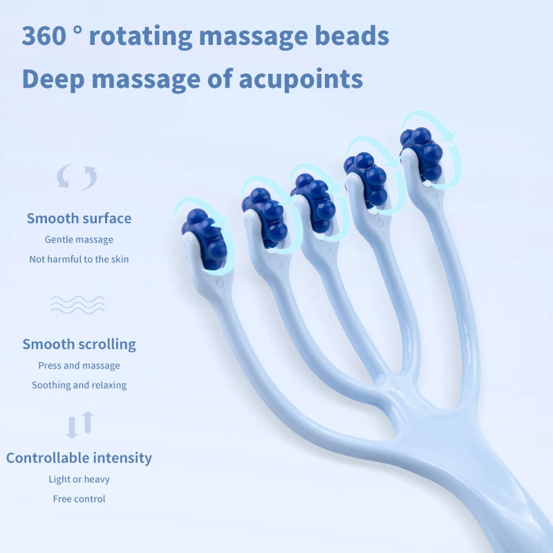 Vijf Klauwen Hoofd Roller Massage Baggeren Meridiaan Massage Kam Hoofdhuid Acupoint Massage Relax Gezondheidszorg Tools Pijn Verlichten