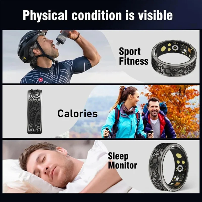 Moda 2025 nuevo anillo inteligente hombre mujer anillo de dedo salud Fitness Monitor de ritmo cardíaco modo multideporte para Xiaomi Lenovo Apple
