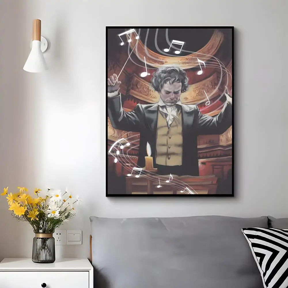 Classical Composer Ludwig van Beethoven Poster Trendy Aesthetic Wall Decor for Dorm & Bedroom