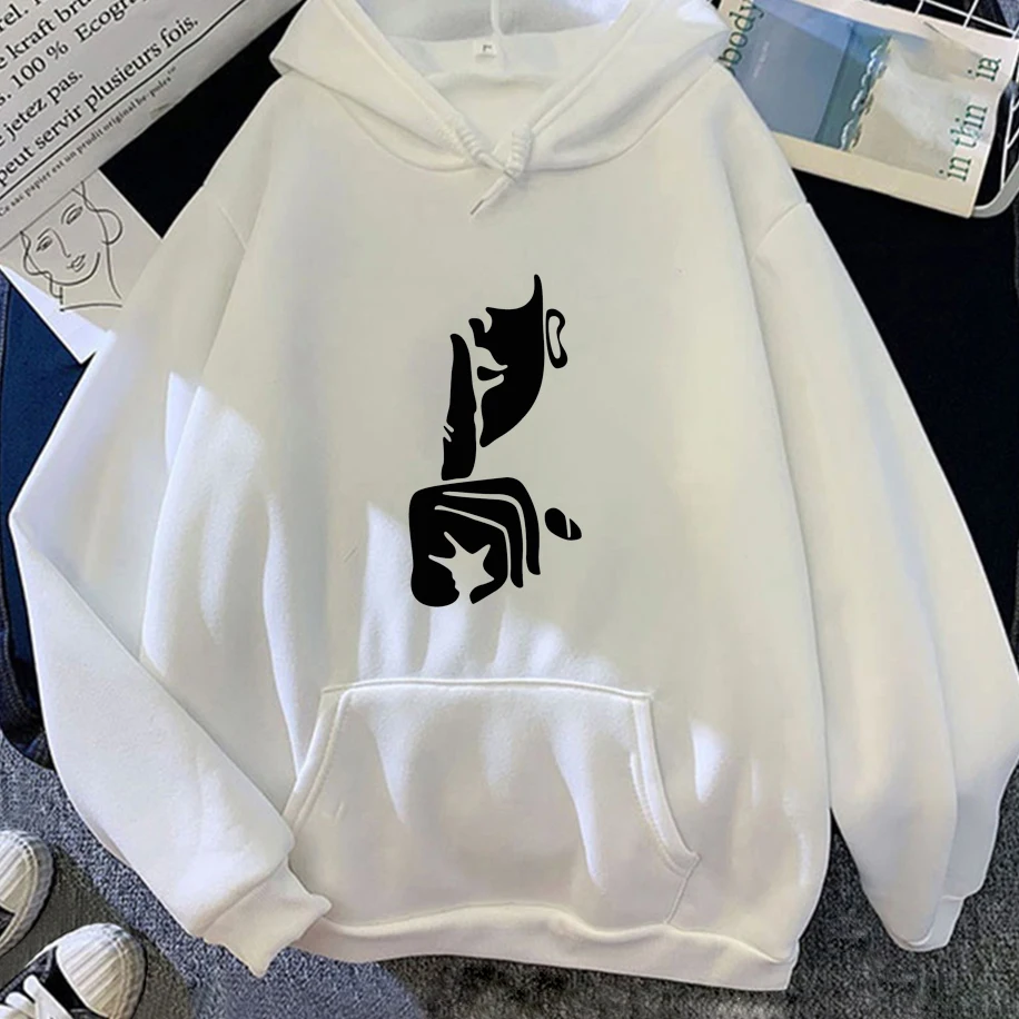 Gesture Design Shh Pattern Men Women Hoodie Street Fashion Breathable Creative Unisex Top Street Casual Oversized Loose Pullover