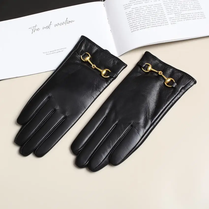 pure-lamb-skin-gloves-women's-winter-touchscreen-driving-warm-wool-lined-leather-mittens-goat-leather-hand-muffs-for-driving