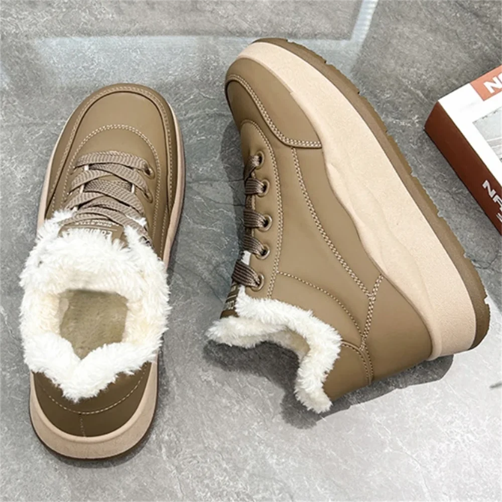 

Women's Warm With Fur Sneakers Fashion Winter Platform Skateboard Sports Ankle Boots Women Thick Sole Padded Shoe Botas De Muje