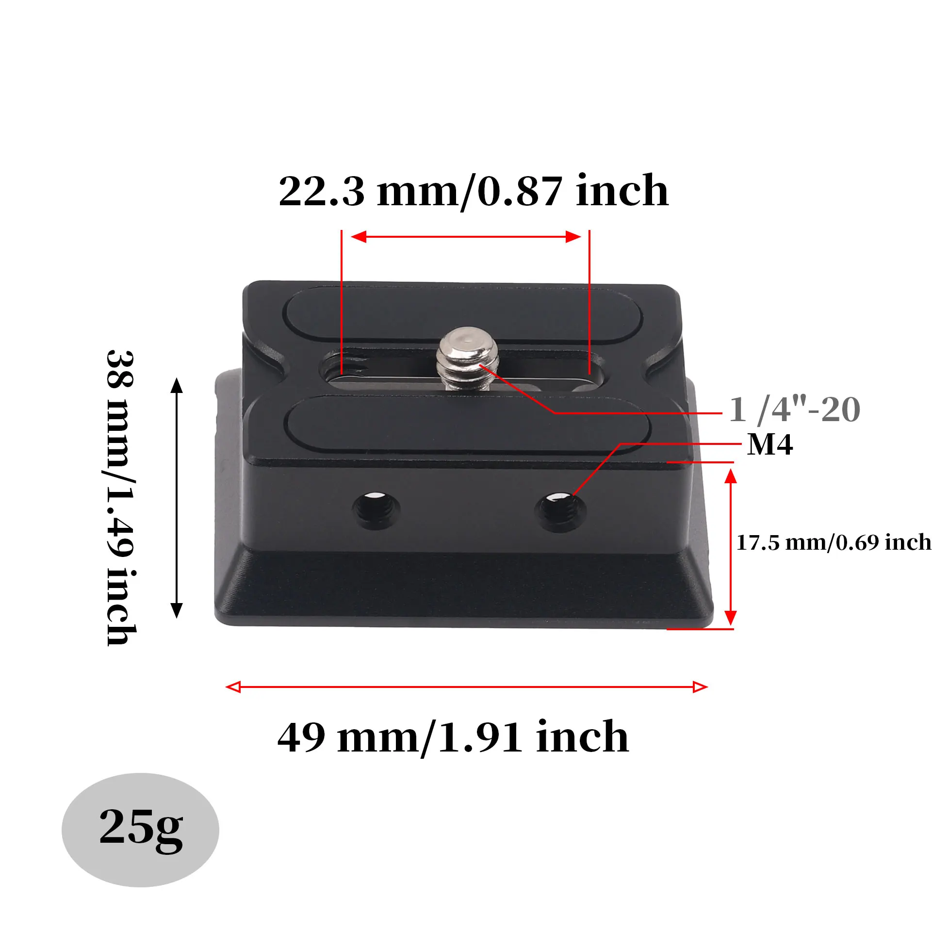 RadiNeo RS3 Quick Release Plate PU QR Baseplate with 1/4 3/8 Screws for DJI Ronin RS3 RSC2 RS2 Stabilizer Gimbal