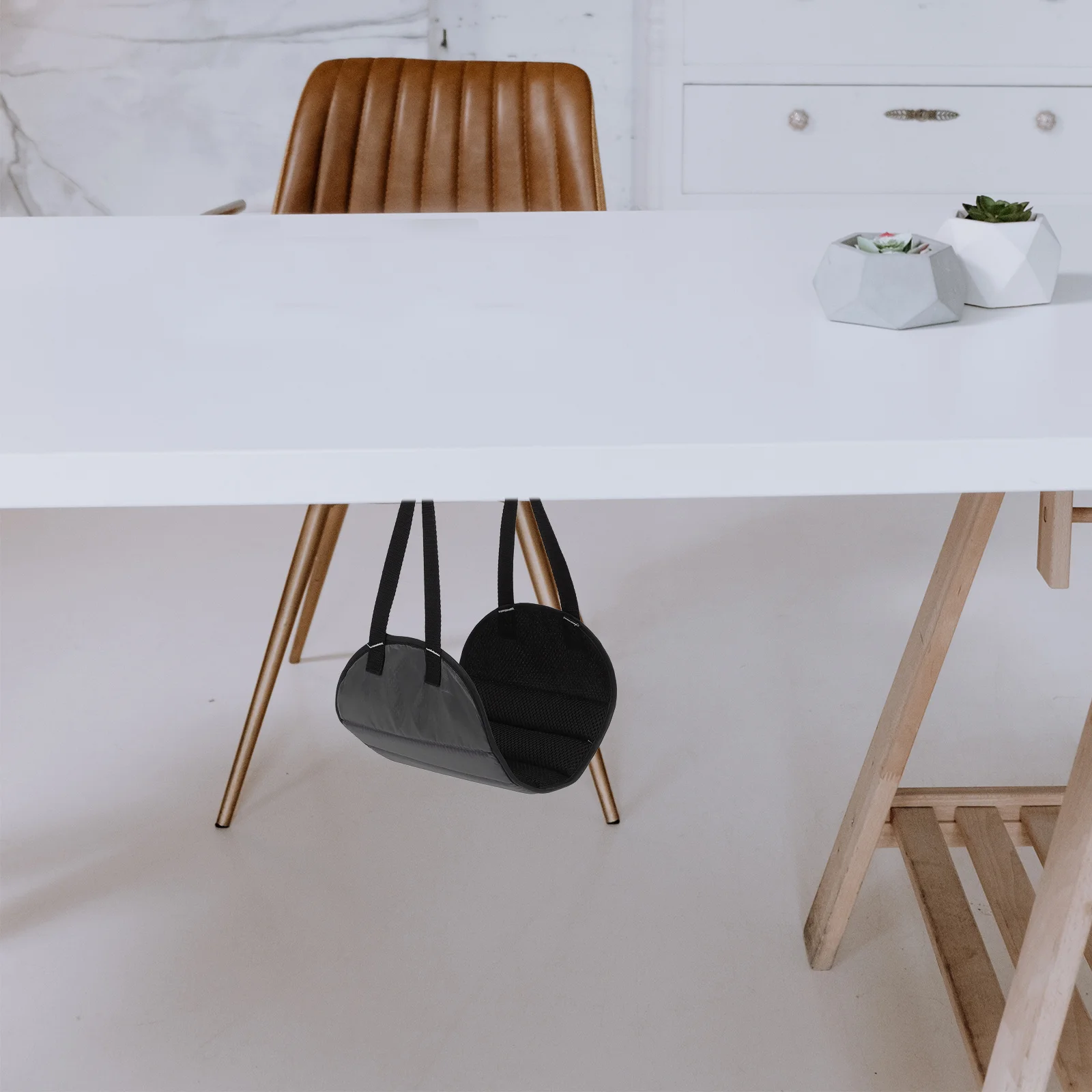 

Portable Adjustable Airplane Foot Hammock Travel Footrest Dark Blue Under Desk Office Use Long Flights Comfort