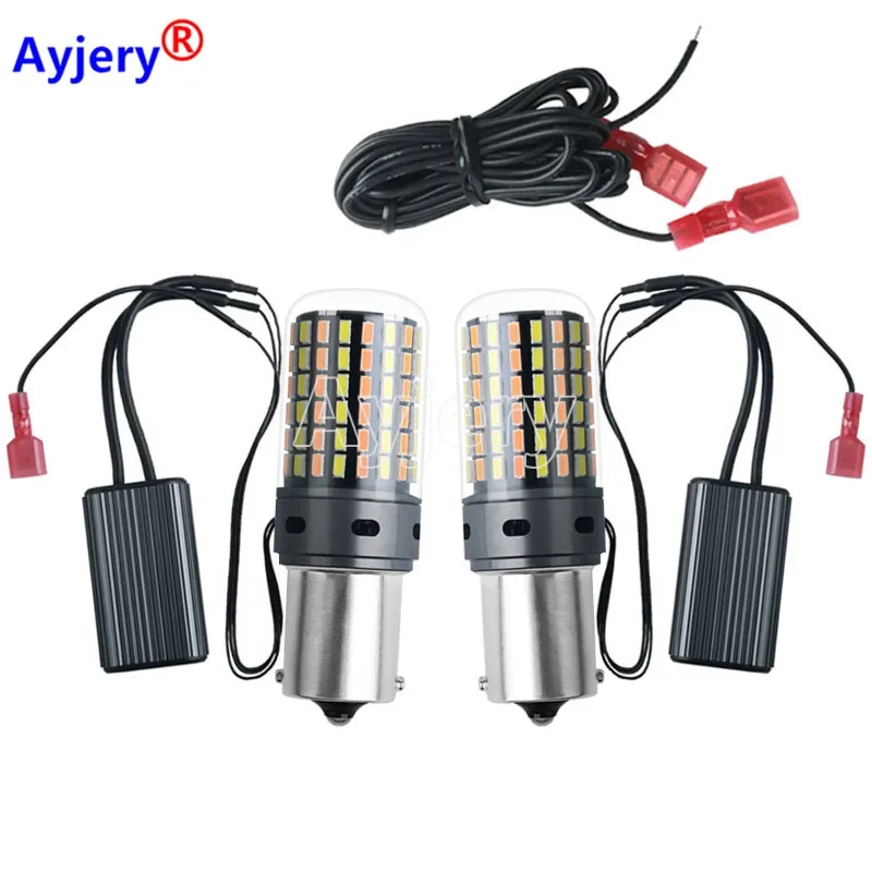 

2PCS Canbus DRL LED P21W PY21W BA15S BAU15S T20 7440 W21W 3156 3014 120LED Dual Daytime Running Light Turn Signal Light DC 12V