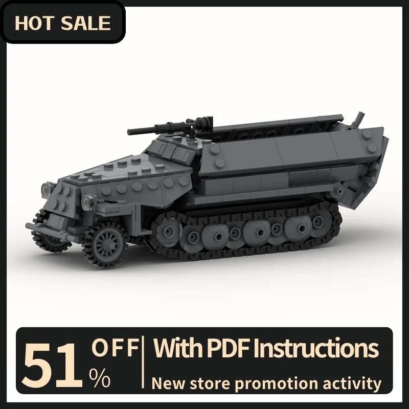 

New 415Pcs Hot Ww2 Military Series Sd.kfz. 251 Tank Model Building Blocks Diy Creative Ideas Kids Toys Birthday Christmas Gifts
