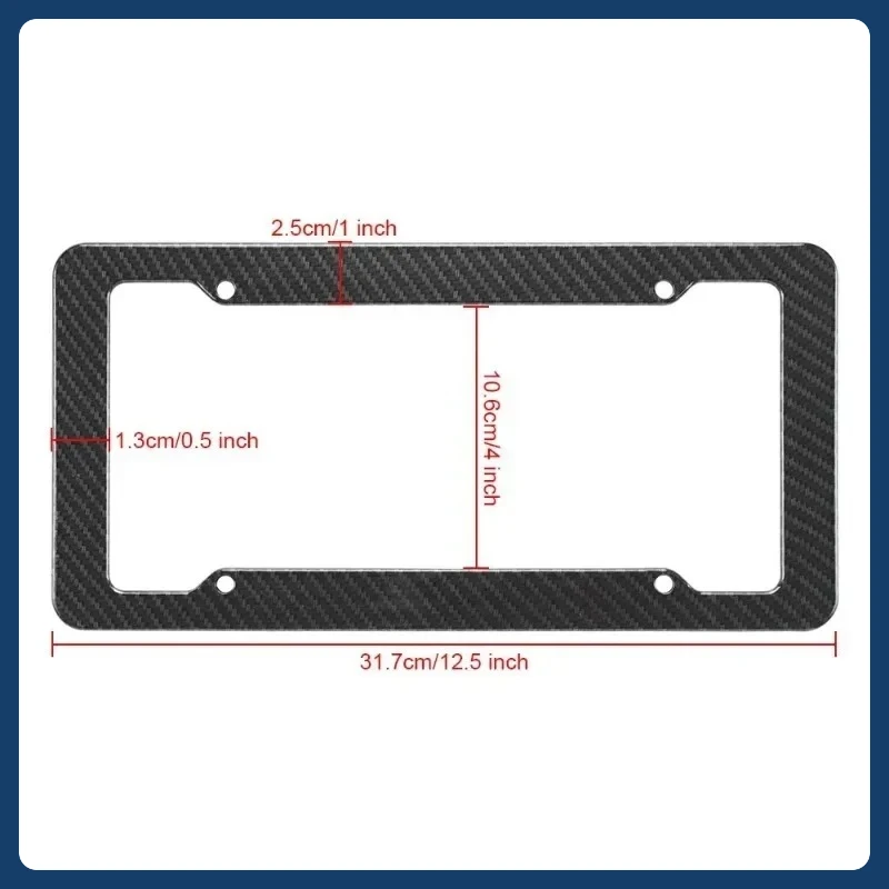 2 قطعة إطار لوحة ترخيص من ألياف الكربون البلاستيك الأسود الأمامي والخلفي غطاء حامل علامة السيارة للرجال/النساء مع مسامير الأجهزة جبل #4