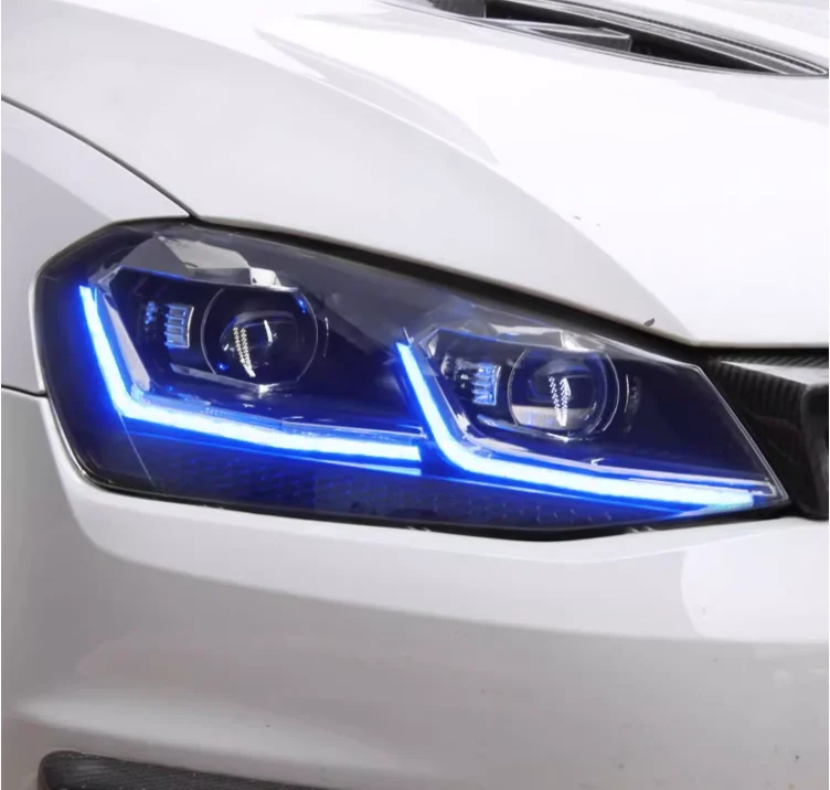 Car Lights for Golf 7 2013-2017 MK7 LED Auto Headlight Assembly and Front Grill Upgrade Dynamic Bifocal Lens LHD RHD Accessories