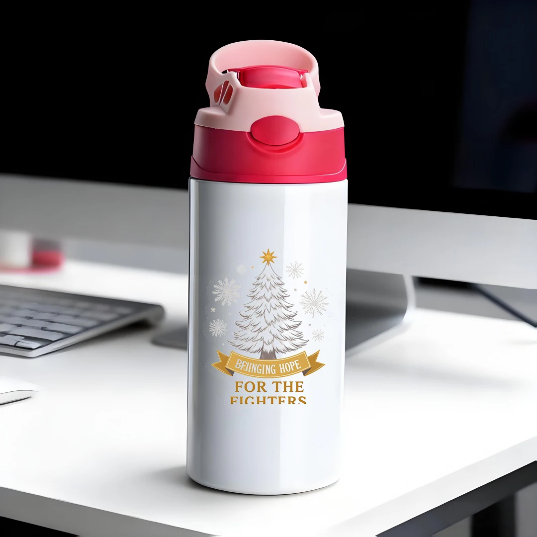 304 스테인리스 스틸 보온컵 + 크리스마스 트리 빨대컵 베이징 희망 전사 에디션 크리스마스 선물 어린이 물컵 세트